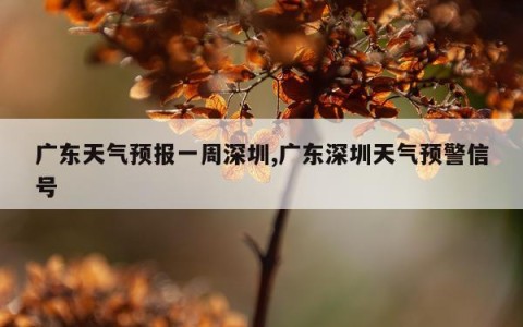 广东天气预报一周深圳,广东深圳天气预警信号