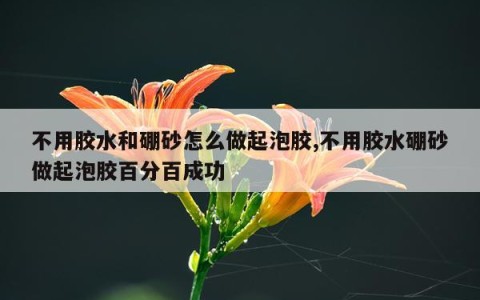 不用胶水和硼砂怎么做起泡胶,不用胶水硼砂做起泡胶百分百成功