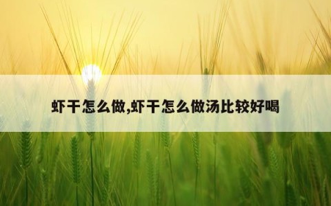 虾干怎么做,虾干怎么做汤比较好喝