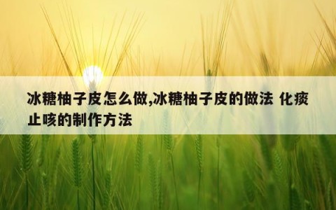 冰糖柚子皮怎么做,冰糖柚子皮的做法 化痰止咳的制作方法