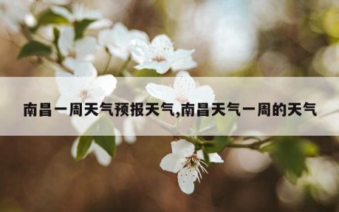 南昌一周天气预报天气,南昌天气一周的天气