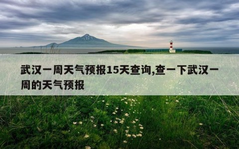 武汉一周天气预报15天查询,查一下武汉一周的天气预报
