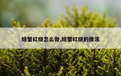 螃蟹红烧怎么做,螃蟹红烧的做法