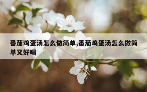 番茄鸡蛋汤怎么做简单,番茄鸡蛋汤怎么做简单又好喝