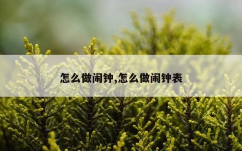 怎么做闹钟,怎么做闹钟表