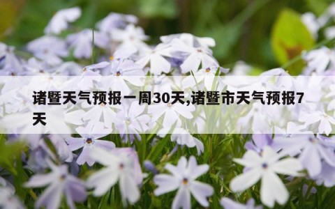 诸暨天气预报一周30天,诸暨市天气预报7天