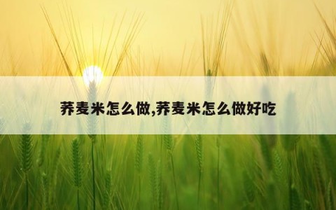 荞麦米怎么做,荞麦米怎么做好吃