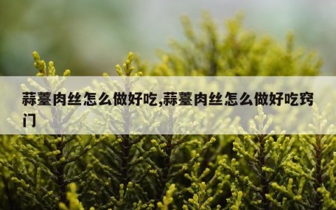 蒜薹肉丝怎么做好吃,蒜薹肉丝怎么做好吃窍门