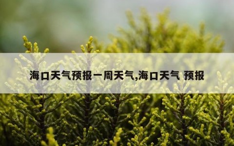 海口天气预报一周天气,海口天气 预报