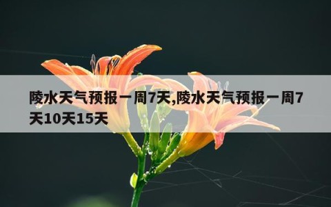 陵水天气预报一周7天,陵水天气预报一周7天10天15天
